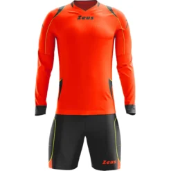 Zeus Paros Set Da Portiere Maglia A Maniche Lunghe Con Pantaloncini Arancio Neon