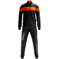 Zeus Tuta Apollo Uomo Completo Sportivo Nero Neon Arancio