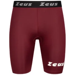 Zeus Bermuda Elastic Pro Uomo Leggings Sportivi Rosso Scuro