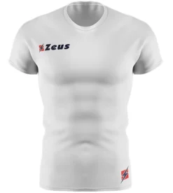 Zeus Fisiko Baselayer Maglietta Aderente A Maniche Corte Bianco