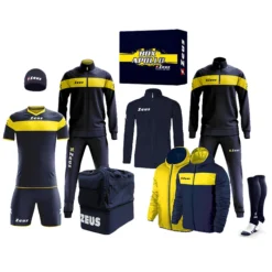 Zeus Apollo Set Da Calcio Box Teamwear Da 12 Pezzi Navy Giallo