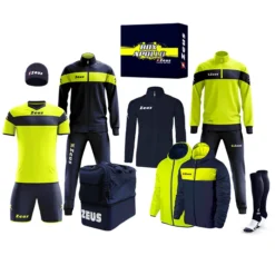 Zeus Apollo Set Da Calcio Box Teamwear Da 12 Pezzi Navy Neon Giallo