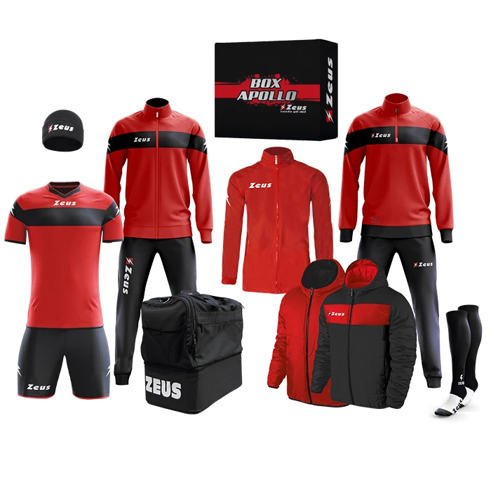 Zeus Apollo Set Da Calcio Box Teamwear Da 12 Pezzi Nero Rosso 1 Zeus Apollo Set Da Calcio Box Teamwear Da 12 Pezzi Nero Rosso