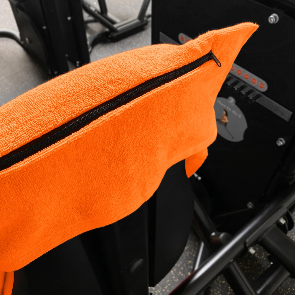 JELEX "100FIT" Asciugamano Da Palestra Con Tasca Arancione 2 JELEX "100FIT" Asciugamano Da Palestra Con Tasca Arancione - immagine 2