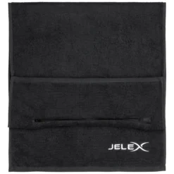 JELEX "100FIT" Asciugamano Da Palestra Con Tasca Nero -Negozio al dettaglio Zeus JLX 92 3