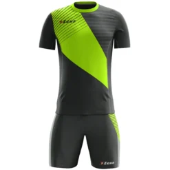 Zeus Kit Alex Uomo Set Da Calcio Con Shorts Grigio Neon Giallo