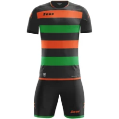 Zeus Icon Teamwear Set Maglia Con Pantaloncini Nero Arancio Verde