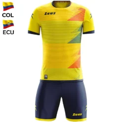 Zeus Mundial Teamwear Set Maglia Con Pantaloncini Giallo Royal Blue Rosso