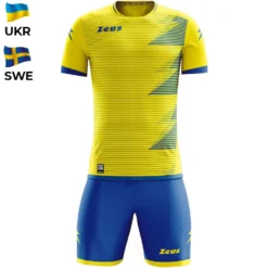 Zeus Mundial Teamwear Set Maglia Con Pantaloncini Giallo Royal Blue