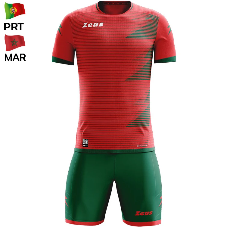 Zeus Mundial Teamwear Set Maglia Con Pantaloncini Rosso Verde 1 Zeus Mundial Teamwear Set Maglia Con Pantaloncini Rosso Verde