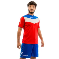 Givova Kit Campo Set Maglia + Shorts Rosso / Blu Medio