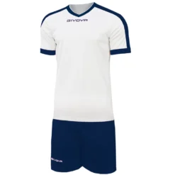 Givova Kit Revolution Maglietta Da Calcio Con Shorts Bianco Blu