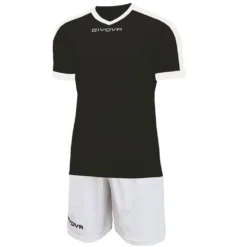 Givova Kit Revolution Maglietta Da Calcio Con Shorts Bianco Nero