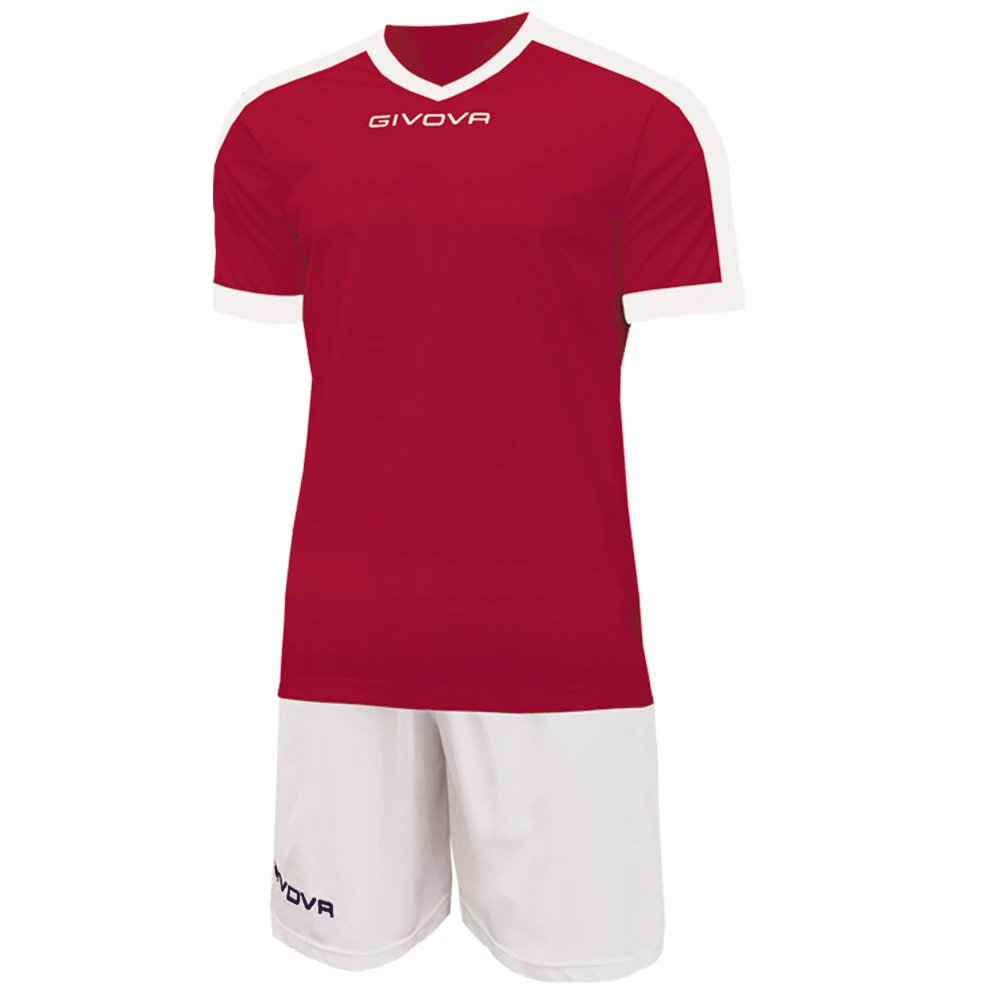 Givova Kit Revolution Maglietta Da Calcio Con Shorts Rosso Bianco 1 Givova Kit Revolution Maglietta Da Calcio Con Shorts Rosso Bianco