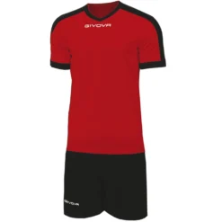 Givova Kit Revolution Maglietta Da Calcio Con Shorts Rosso Nero