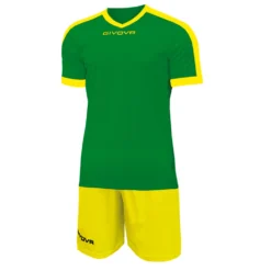 Givova Kit Revolution Maglia Da Calcio Con Pantaloncini Verde Giallo