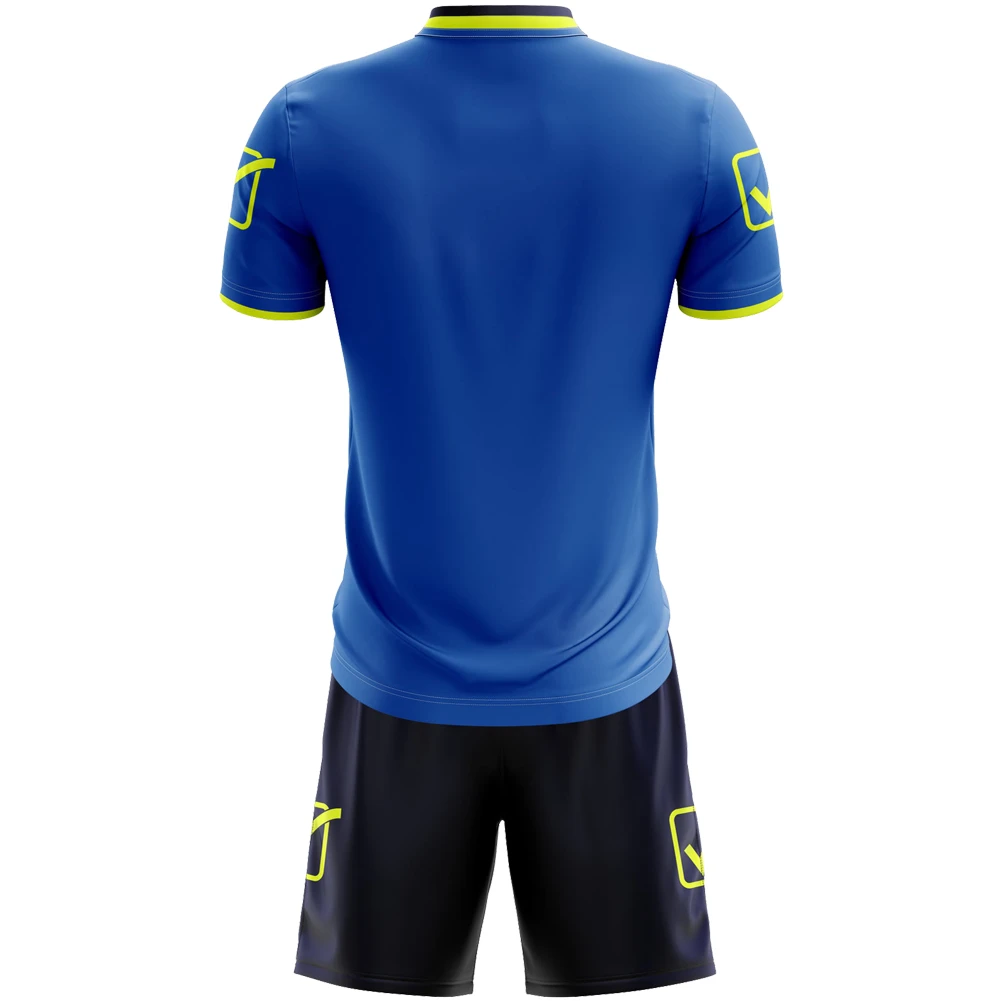 Givova Kit Campo Set Maglia + Shorts Blu Medio / Giallo Neon 4 Givova Kit Campo Set Maglia + Shorts Blu Medio / Giallo Neon - immagine 4