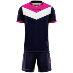 Givova Kit Campo Set Maglia + Shorts Blu Navy / Rosa Neon -Negozio al dettaglio Zeus KITC63 0439 1 neu