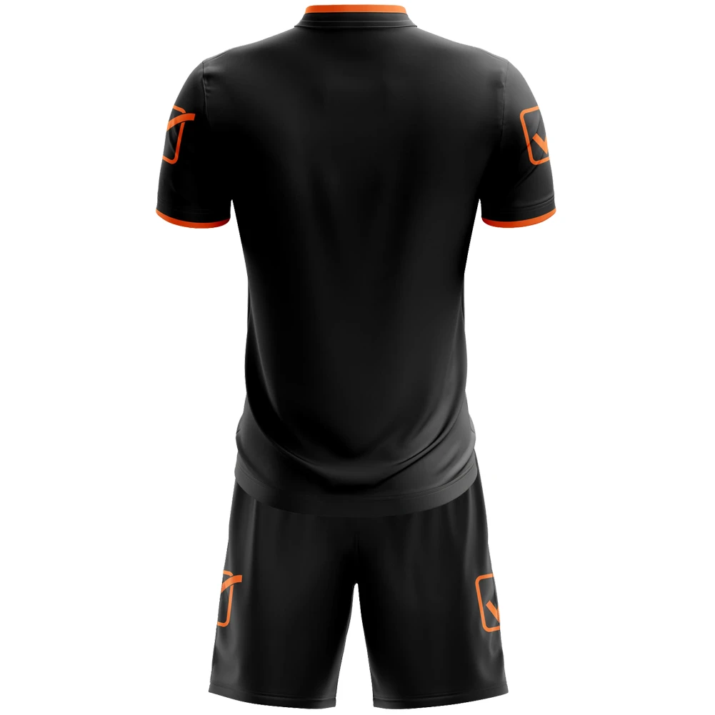 Givova Kit Campo Set Maglia + Shorts Nero / Arancio Neon 3 Givova Kit Campo Set Maglia + Shorts Nero / Arancio Neon - immagine 3