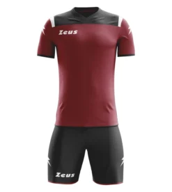 Zeus Kit Vesuvio Kit Da Calcio 2 Pezzi Rosso Scuro Nero