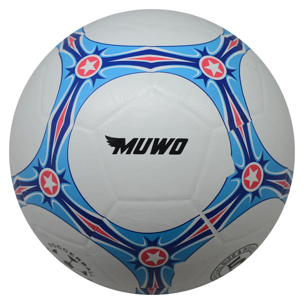 MUWO "Topscorer" Gomma Pallone Da Calcio Bianco Blu 1 MUWO "Topscorer" Gomma Pallone Da Calcio Bianco Blu