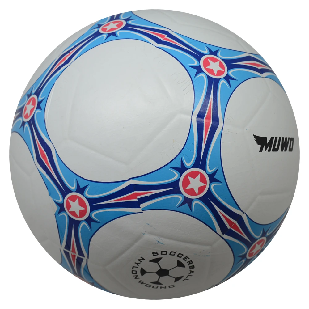 MUWO "Topscorer" Gomma Pallone Da Calcio Bianco Blu 3 MUWO "Topscorer" Gomma Pallone Da Calcio Bianco Blu - immagine 3