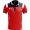 Zeus Vesuvio Uomo Polo Rosso Navy