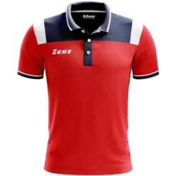 Zeus Vesuvio Uomo Polo Rosso Navy
