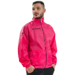 Givova Giacca Impermeabile "Rain Basico" Rosa Neon