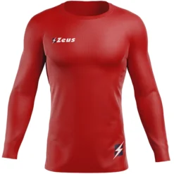 Zeus Fisiko Baselayer Maglietta Aderente A Maniche Lunghe Rosso