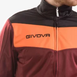 Givova Tuta Campo Tuta Sportiva Rosso Scuro/arancione -Negozio al dettaglio Zeus TR024 0801 4