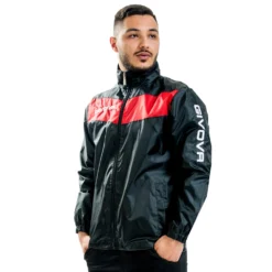 Givova Giacca Impermeabile "Rain Scudo" Nero / Rosso -Negozio al dettaglio Zeus rj005 1012 2